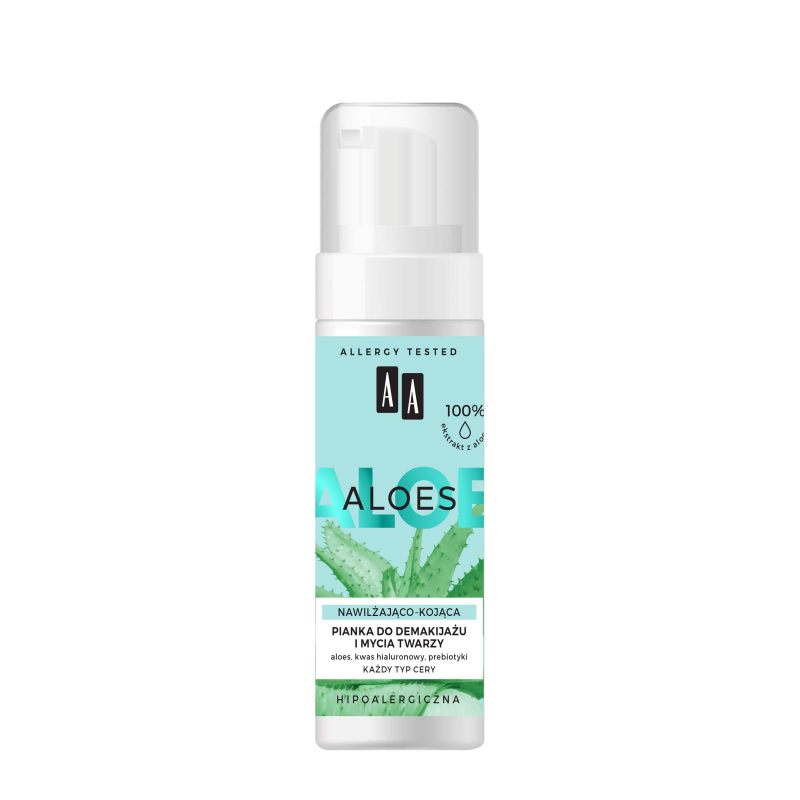 AA Aloes 100% aloe vera extract pianka do mycia twarzy nawilżająco - kojąca 150 ml