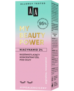 AA My Beauty Power Niacynamid 2% rozświetlający koncentrat-żel pod oczy 15 ml
