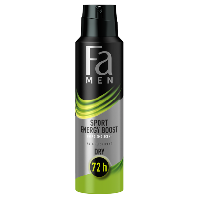 Fa MEN Sport Energy Boost 72h antyperspirant w sprayu o pobudzającym zapachu imbiru i cytryny 150ml