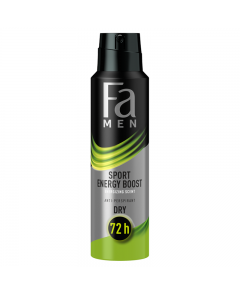 Fa MEN Sport Energy Boost 72h antyperspirant w sprayu o pobudzającym zapachu imbiru i cytryny 150 ml