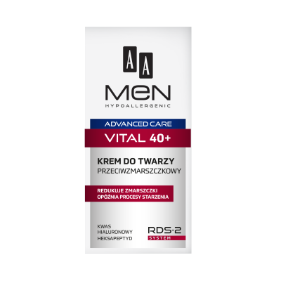 AA Men Advanced Care Vital 40+ Krem do twarzy przeciwzmarszczkowy 50 ml
