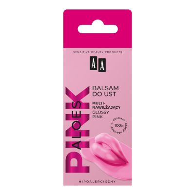 AA Aloes Pink multinawilżający balsam do ust - glossy pink 10g