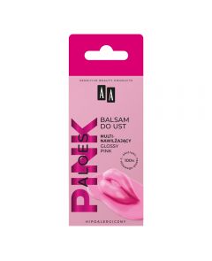 AA Aloes Pink multinawilżający balsam do ust glossy pink 10g