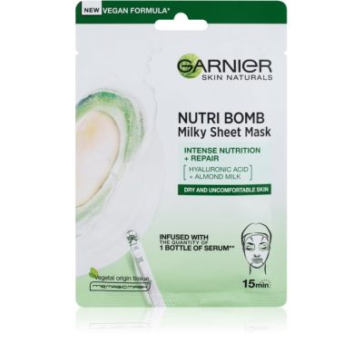Garnier Skin Naturals Nutri Bomb maska odżywcza w płacie do skóry suchej 32 g