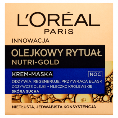 LOreal Nutri Gold Olejkowy Rytuał Krem-maska do skóry suchej na noc 50ml