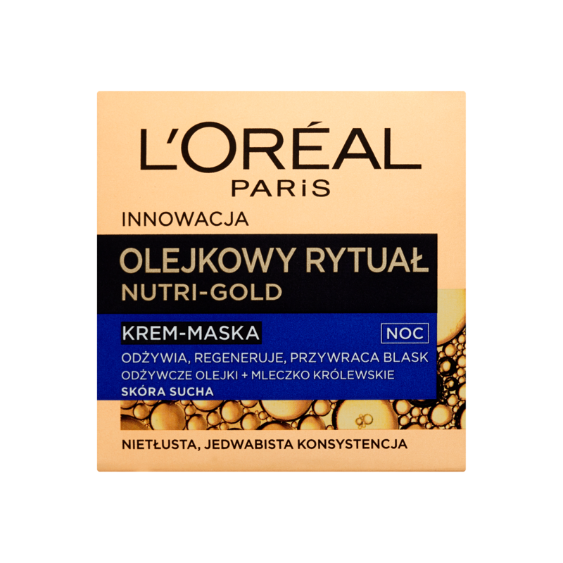 LOreal Nutri Gold Olejkowy Rytuał Krem-maska do skóry suchej na noc 50ml