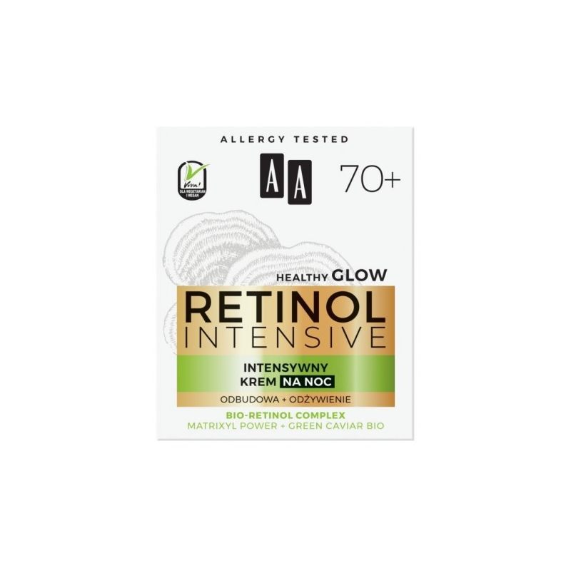 AA krem do twarzy na noc odbudowa i odżywienie Retinol Intensive 70+ Matrixyl Power & Green Caviar Bio 50ml