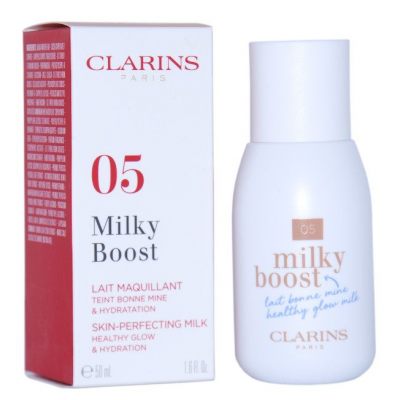Clarins Milky Boost mleczko tonujące do ujednolicenia kolorytu skóry 05 Milky Sandalwood 50 ml