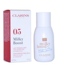Clarins Milky Boost mleczko tonujące do ujednolicenia kolorytu skóry 05 Milky Sandalwood 50 ml
