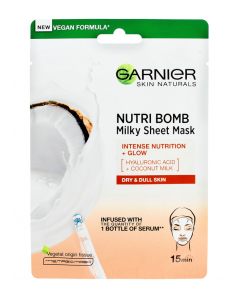 Garnier Skin Naturals Nutri Bomb maska odżywcza w płacie z efektem rozjaśniającym 28g