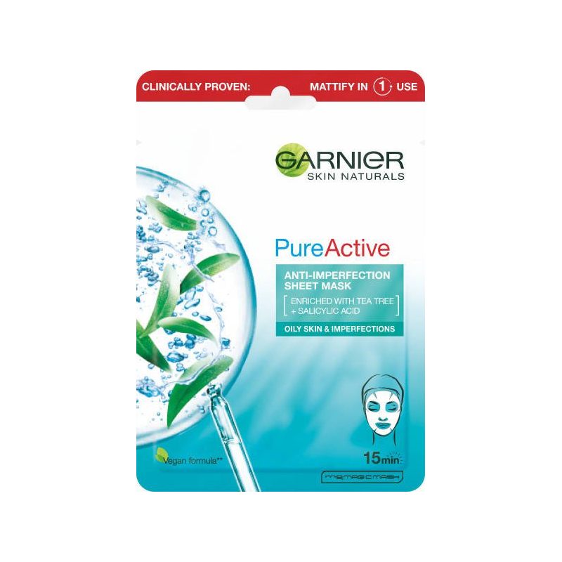 Garnier Skin Naturals Pure Active platynowa maska z oczyszczającym efektem 28 g