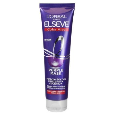 Loreal Elseve Color-Vive Purple Mask maska do włosów przeciw żółtym i miedzianym odcieniom 150ml