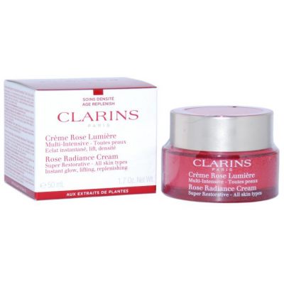 Clarins krem do twarzy na dzień przeciw zmarszczkom Rose Radiance Cream Super Restorative All Skin 50ml