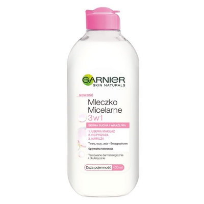 Garnier Skin Naturals mleczko micelarne 3w1 Wrażliwa 400ml