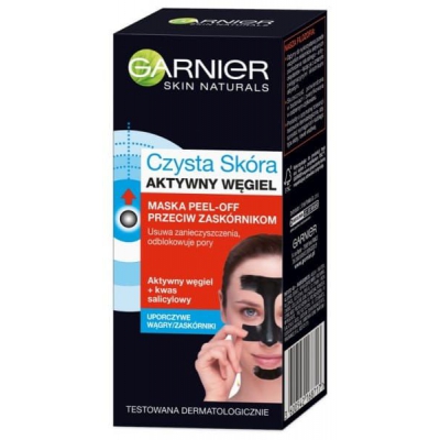 Garnier czysta skóra maska 3w1 Aktywny Węgiel 50ml