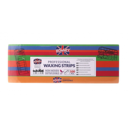 Ronney Wax Strips 7x20cm - Paski do depilacji woskiem 100szt