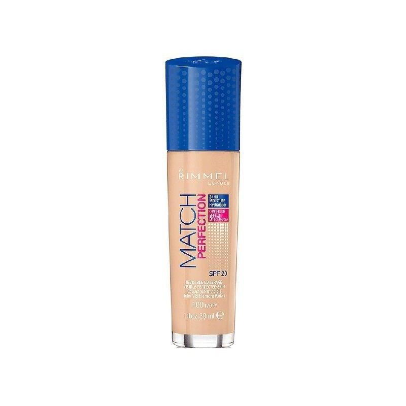 Rimmel Match Perfection SPF20 Podkład dopasowujący się do cery 100 Ivory 30 ml Rimmel Match Perfection SPF20 Podkład dopasowujący się do cery 100 Ivory 30 ml