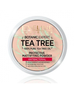 Eveline TEA TREE Puder matujący o właściwościach antybakteryjnych i ochronnych Beige