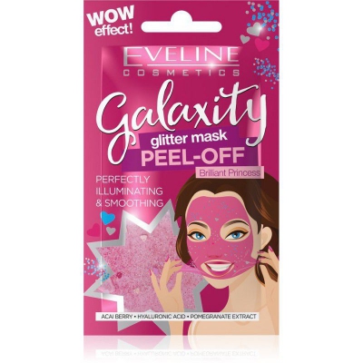 Eveline Galaxity Glitter Mask Maseczka do twarzy rozświetlająco - wygładzająca Brilliant Princess 10g