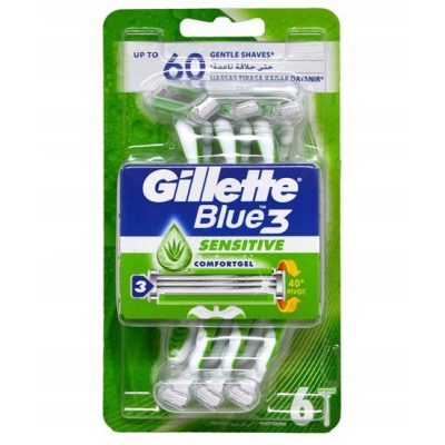 Gillette Blue 3 Sensitive Comfortgel Maszynki 6szt