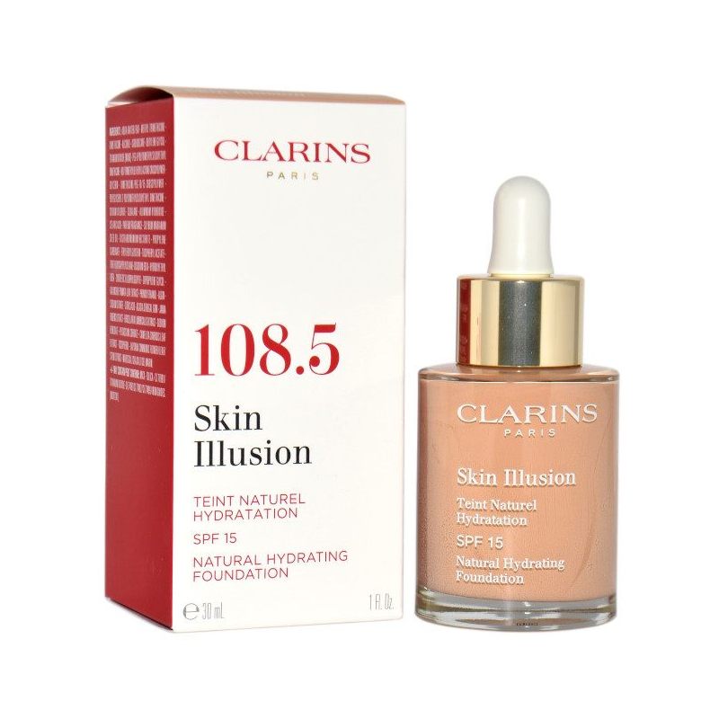 Clarins podkład nawilżający Skin Illusion Natural Hydrating Foundation SPF 15 108.5 Cashew 30ml